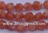 CSS681 15.5 inches 6mm faceted nuggets natural sunstone beads