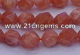 CSS682 15.5 inches 8mm faceted nuggets natural sunstone beads