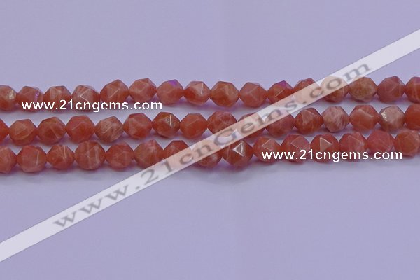 CSS683 15.5 inches 10mm faceted nuggets natural sunstone beads