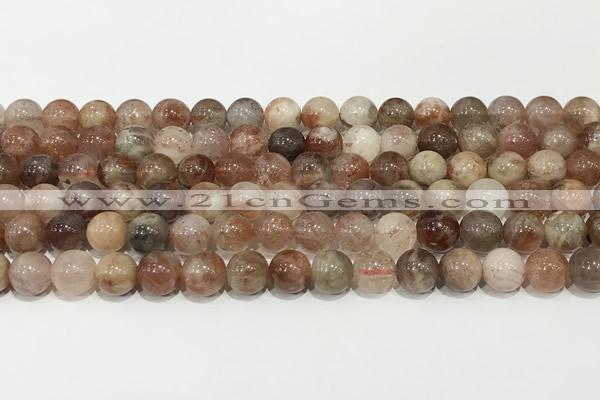 CSS801 15 inches 8mm round rainbow sunstone beads