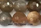 CSS827 15 inches 10mm faceted round sunstone beads