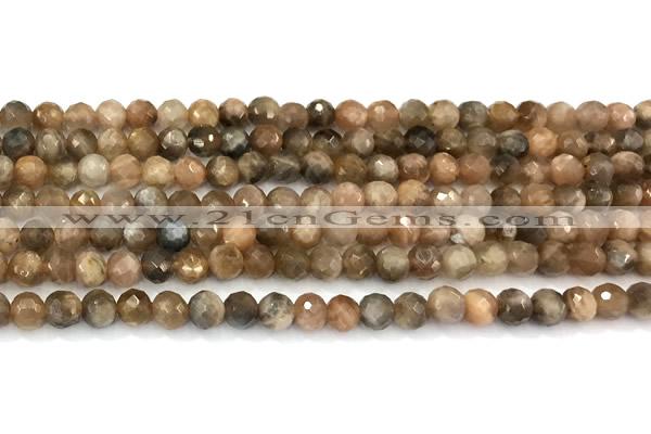 CSS830 15 inches 6mm faceted round sunstone beads