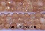 CSS836 15 inches 3mm faceted round golden sunstone beads