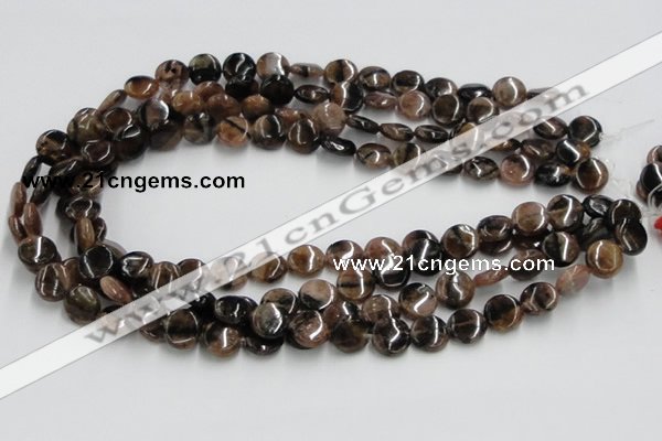 CST06 15.5 inches 12mm flat round staurolite gemstone beads wholesale