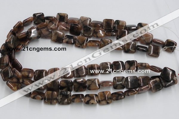 CST09 15.5 inches 14*14mm square staurolite gemstone beads wholesale