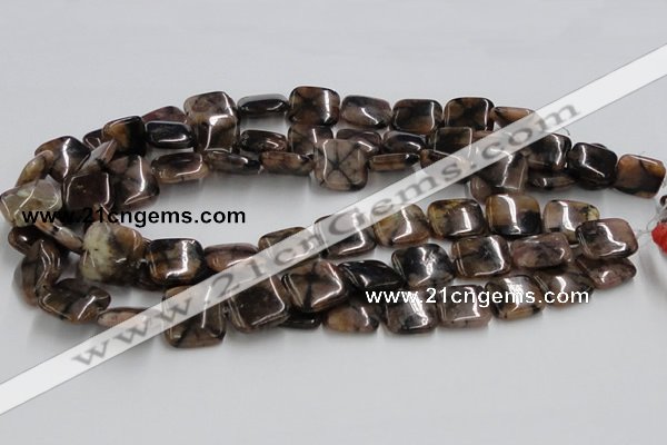 CST10 15.5 inches 18*18mm square staurolite gemstone beads wholesale