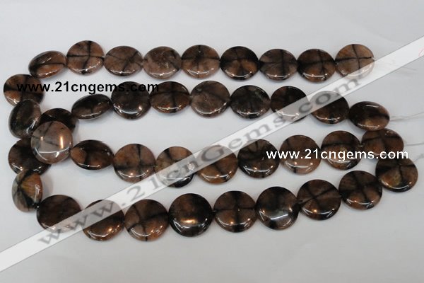 CST34 15.5 inches 20mm flat round staurolite gemstone beads wholesale