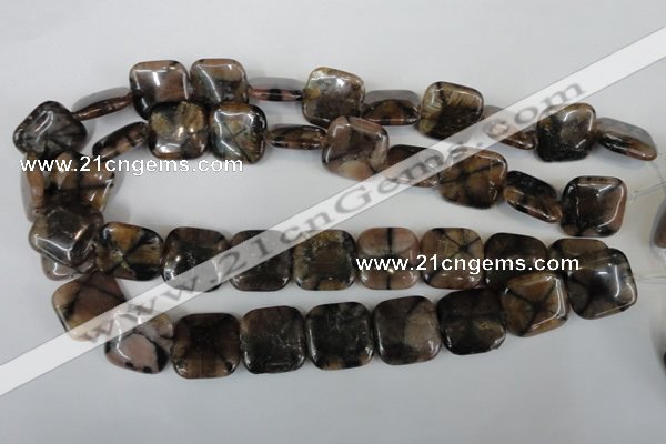 CST43 15.5 inches 20*20mm square staurolite gemstone beads wholesale