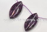 CSU23 20*40mm flat rice AB grade dyed natural sugilite beads