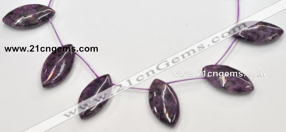 CSU23 20*40mm flat rice AB grade dyed natural sugilite beads