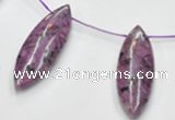 CSU25 AB grade 20*60mm flat rice dyed natural sugilite beads