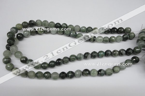 CSW12 15.5 inches 8mm faceted round seaweed quartz beads wholesale