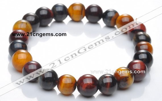 CTB01 6 inch 8mm round mixed color tiger eye bracelet Wholesale