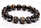 CTB03 7 inches 10mm round blue tiger eye stretch bracelet