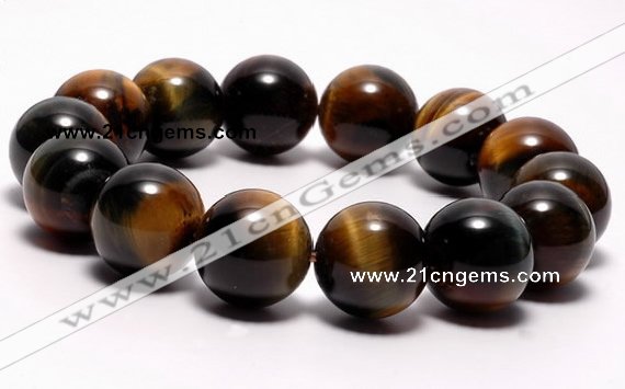 CTB05 7 inches 14mm round blue tiger eye stretch bracelet