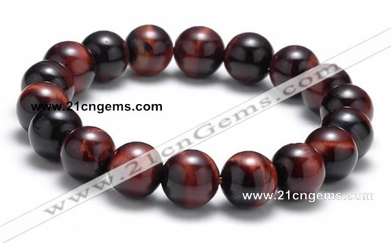 CTB09 7.5 inches 10mm round red tiger eye stretch bracelet