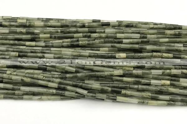 CTB1002 15 inches 2*4mm tube green hair beads