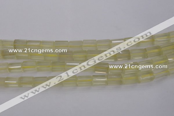 CTB104 15.5 inches 11*15mm faceted tube lemon quartz beads