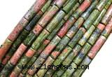 CTB1063 15 inches 4*13mm tube unakite gemstone beads wholesale