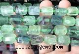 CTB1105 15 inches 12*16mm faceted tube fluorite gemstone beads