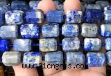 CTB1109 15 inches 12*16mm faceted tube lapis lazuli gemstone beads