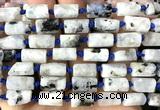 CTB1212 15 inches 8*12mm - 8*14mm faceted tube white moonstone beads
