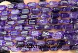 CTB1256 15 inches 6*8mm - 8*10mm faceted tube amethyst beads
