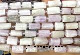 CTB1274 15 inches 6*10mm - 8*12mm faceted tube kunzite beads