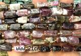 CTB1279 15 inches 6*10mm - 8*12mm faceted tube tourmaline beads