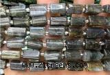 CTB1293 15 inches 6*10mm - 8*12mm faceted tube labradorite beads