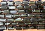 CTB1294 15 inches 6*10mm - 8*12mm faceted tube tektite beads