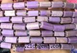 CTB1303 15 inches 6*10mm - 8*12mm faceted tube phosphosiderite beads