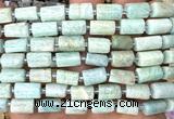 CTB1305 15 inches 6*10mm - 8*12mm faceted tube amazonite beads