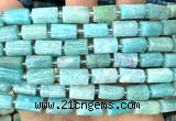CTB1306 15 inches 6*10mm - 8*12mm faceted tube amazonite beads