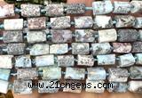CTB1310 15 inches 6*10mm - 8*12mm faceted tube larimar beads