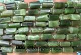 CTB1321 15 inches 6*10mm - 8*12mm faceted tube Canadian jade beads