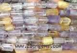 CTB1328 15 inches 6*10mm - 8*12mm faceted tube ametrine beads