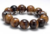 CTB14 8 inches 16mm round yellow tiger eye stretch bracelet