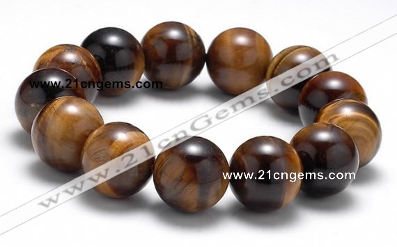 CTB14 8 inches 16mm round yellow tiger eye stretch bracelet