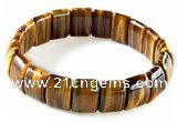 CTB16 10*14mm rectangle yellow tiger eye stretch bracelet