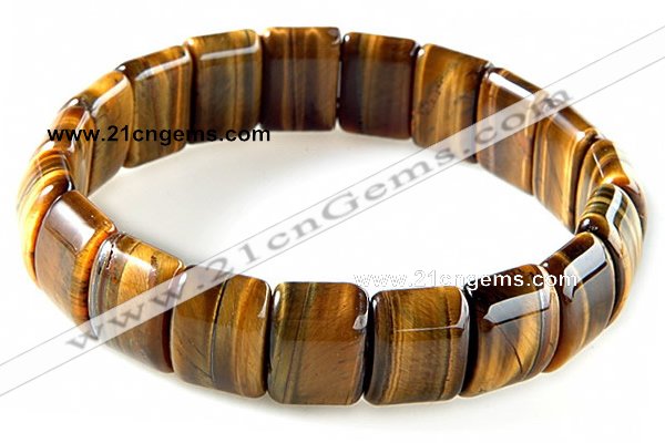 CTB16 10*14mm rectangle yellow tiger eye stretch bracelet