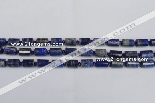 CTB201 15.5 inches 10*15mm faceted tube lapis lazuli gemstone beads