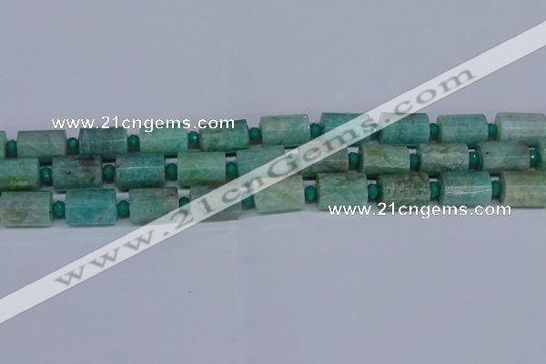 CTB208 15.5 inches 10*15mm faceted tube amazonite beads