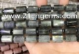 CTB209 15.5 inches 10*15mm faceted tube labradorite beads