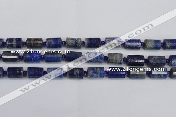 CTB210 15.5 inches 13*18mm faceted tube lapis lazuli gemstone beads