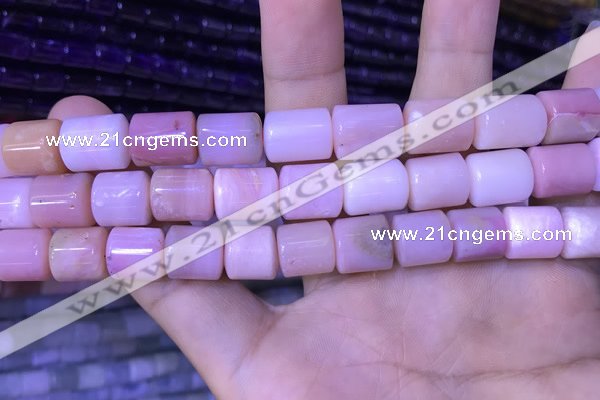 CTB256 15.5 inches 10*10mm - 10*13mm tube natural pink opal beads