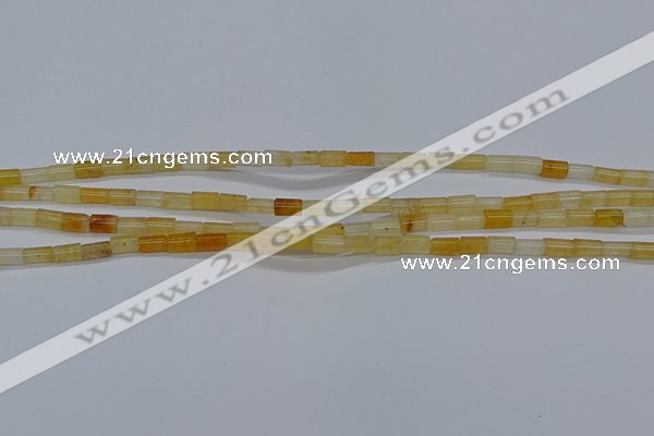 CTB301 15.5 inches 4*6mm tube yellow jade beads wholesale