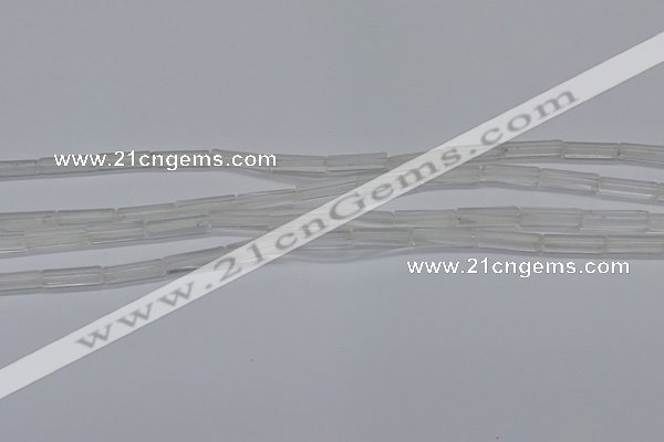 CTB310 15.5 inches 4*13mm tube white crystal beads wholesale