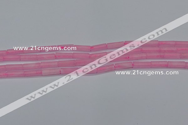 CTB311 15.5 inches 4*13mm tube rose quartz beads wholesale