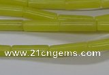 CTB323 15.5 inches 4*13mm tube lemon jade beads wholesale